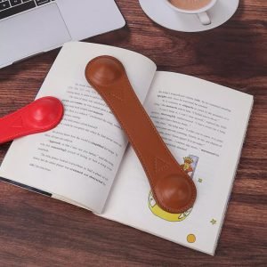 brown color book weight page holder